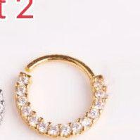 Kit 2 Piercing Nariz Cartilagem Argola Cravejado Strass 8mm/10mm Kit 2 Piercing Nariz Cartilagem Argola Cravejado Strass 8mm/10mm