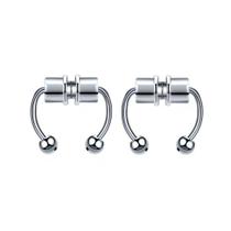 KIT 2 PiercingS PRESSÃO IMÃ PRETO De Nariz Falso Argola Magnética Aço Inoxidável 316L Nariz Septo