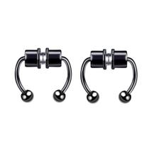 KIT 2 PiercingS PRESSÃO IMÃ PRETO De Nariz Falso Argola Magnética Aço Inoxidável 316L Nariz Septo