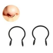 Kit 2 Piercings Septo Nariz Fake Aço Cirúrgico Black Argola Kit 2 Piercings Septo Nariz Fake Aço Cirúrgico Black Argola