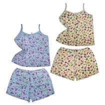 Kit 2 Pijama Feminino Confortável De Algodão Estampado Adulto Kit 2 Pijama Feminino Confortável De Algodão Estampado Adulto