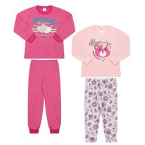 Kit 2 Pijama Infantil Flanelado Quentinho Masculino Feminino