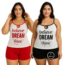 Kit 2 Pijama Plus Size Verão Short Curto Blusa de Alça Baby Doll - c11 KIT 2 SUZI VERMELHO E PRETO Kit 2 Pijama Plus Size Verão Short Curto Blusa de Alça Baby Doll - c11 KIT 2 SUZI VERMELHO E PRETO