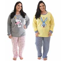 Kit 2 Pijamas De Frio Plus Size Manga Longa E Calça Oferta