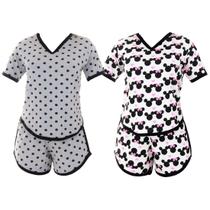 Kit 2 pijamas fadinha conforto e beleza short cintura alta