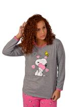 KIT 2 Pijamas Feminino Inverno Manga Longa Malha Atacado
