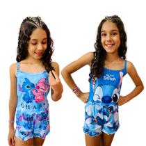 Kit 2 Pijamas Infantil Feminino Stitch Divertido Roupa de Dormir Kit 2 Pijamas Infantil Feminino Stitch Divertido Roupa de Dormir