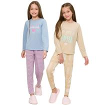 Kit 2 Pijamas Infantil Menina Manga Longa e Calça 381617 Kit 2 Pijamas Infantil Menina Manga Longa e Calça 381617