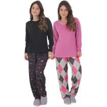 KIT 2 Pijamas Manga Longa Felpado Sonho Outono Inverno KIT 2 Pijamas Manga Longa Felpado Sonho Outono Inverno