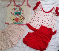 Kit 2 Pijamas Short Doll Infantil Menina TAMANHO 12 - Dani Lingerie