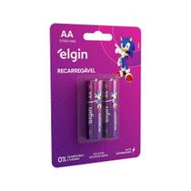 Kit 2 Pilhas AA Recarregável Elgin 2700 Mah