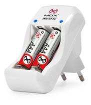 Kit 2 Pilhas AAA Palito Recarregáveis Premium com Carregador Rápido Bivolt