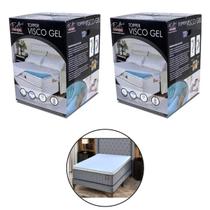 Kit 2 Pillow Top Topper Viscogel Protetor Queen Super Macio Kit 2 Pillow Top Topper Viscogel Protetor Queen Super Macio