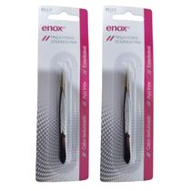 Kit 2 Pinça Design Sobrancelha Ponta Dourada Fina 701 - Enox