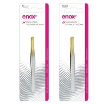 Kit 2 Pinça Ponta Dourada Diagonal 1707 - Enox Kit 2 Pinça Ponta Dourada Diagonal 1707 - Enox