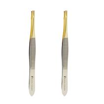 Kit 2 Pinca Ponta Reta Dourada TW-008CHG - Klass Vough