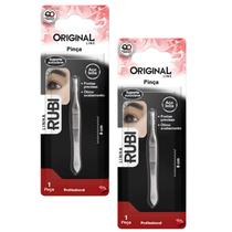 Kit 2 Pinça Reta Aço Inox Rubi SL0677 - Original Line Kit 2 Pinça Reta Aço Inox Rubi SL0677 - Original Line