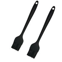 Kit 2 Pincéis De Silicone Culinário - Preto - 21Cm