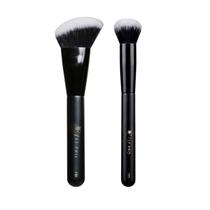 Kit 2 Pincéis LF Pro Original - Pincel Base F01 + Pincel Corretivo C02 Maquiagem Profissional