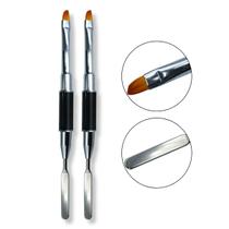 Kit 2 Pincel Espátula Ponta Dupla 2 em 1 Unha de Gel Polygel Profissional Construção Decoração Manicure Nail Art Nail Designer Unhas Decoradas Kit 2 Pincel Espátula Ponta Dupla 2 em 1 Unha de Gel Polygel Profissional Construção Decoração Manicure Nail Art Nail Designer Unhas Decoradas