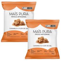 Kit 2 Pipoca Artesanal Caramelo e Flor de Sal Mais Pura