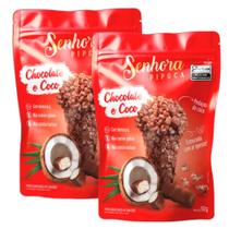 Kit 2 Pipoca Senhora Pipoca Sabor Chocolate e Coco 90g