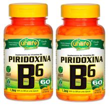 Kit 2 Piridoxina - Vitamina B6 - Unilife - 60 Cápsulas