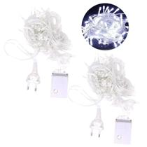 Kit 2 Pisca 200 Led Branco Fio 8,5m Decoração Festa Natal Kit 2 Pisca 200 Led Branco Fio 8,5m Decoração Festa Natal