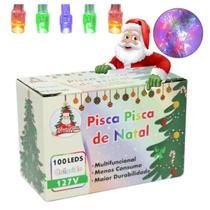 KIT 2 Pisca Pisca 100 Leds Decoração Festa Natal Cor Luzes KIT 2 Pisca Pisca 100 Leds Decoração Festa Natal Cor Luzes