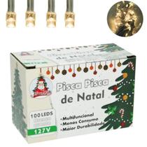 Kit 2 Pisca Pisca 100Led Decoração Festa Natal Branco Quente Kit 2 Pisca Pisca 100Led Decoração Festa Natal Branco Quente