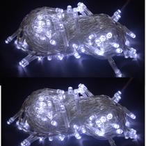 Kit 2 Pisca Pisca Led 100 Lâmpadas Branco 9 Metros 220V