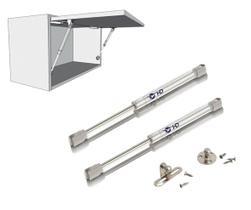 Kit 2 Pistão A Gás Cinza Para Portas De Armário 100n abertura para cima