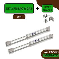 Kit 2 Pistão à Gás Com Amortecedor Para Porta Armário Cozinha 40N