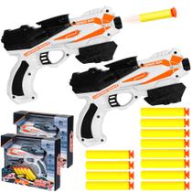 Kit 2 Pistolas Arminha Elite Shooter Lança Dardos com Ventosa Presente na Caixa