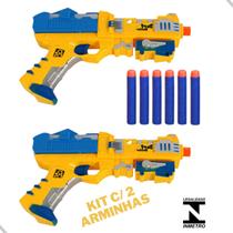 Kit 2 Pistolas de Brinquedo Arminha Lança Dardos de Espuma Com 6 Dardos - WellKids