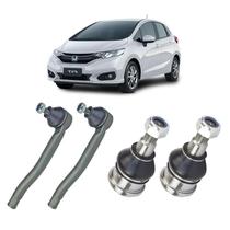 Kit 2 Pivô e 2 Terminal Direção Honda New Fit e City 2009 a 2014