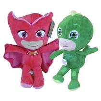 Kit 2 Pj Mask Pelúcia Lagartixo Corujita Original Boneco