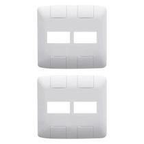 Kit 2 Placa 2 Postos Tramontina 4x4 Em Termoplástico Aria Branca