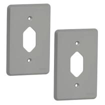 Kit 2 Placa 4x2 1 Posto Padrão Brasil Cinza Pial 54396