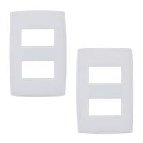 Kit 2 Placa 4x2 2 Postos Separados Pialplus Gloss 618526 Kit 2 Placa 4x2 2 Postos Separados Pialplus Gloss 618526