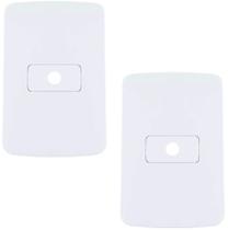 Kit 2 Placa 4x2 Branco Com 1 Furo Saída Para Fio de Chuveiro - Ideal Para Elétrica Residencial