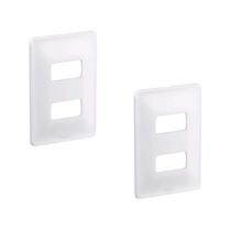 Kit 2 Placa 4X2 P/ 2 Mód Branco C Suporte Zeffia Pial 680182