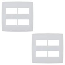 Kit 2 Placa 4x4 4 Módulo Distanciados PialPlus Branco