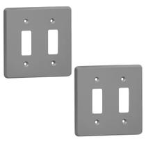 Kit 2 Placa 4x4 Cinza 2 Teclas Separadas Pial 8511