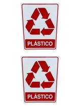 KIT 2 Placa adesiva Sinalização lixo plastico 15x20 adesivo KIT 2 Placa adesiva Sinalização lixo plastico 15x20 adesivo