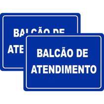 Kit 2 Placa Aviso Balcão de Atendimento 30cmx20cm PVC