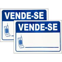 Kit 2 Placa Aviso Sinalização Vende-se 30cmx20cm PVC