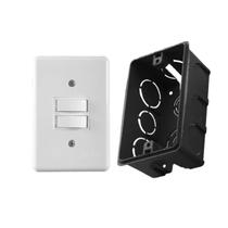 Kit 2 Placa c/ 2 Interruptores 6A 250V Ilumi + Caixa de Luz 4x2