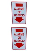 KIT 2 Placa DE Sinalização ALARME DE INCENDIO 20 X 30 CM KIT 2 Placa DE Sinalização ALARME DE INCENDIO 20 X 30 CM