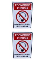 KIT 2 Placa de Sinalização ECONOMIZE ENERGIA DESLIGUE-ME KIT 2 Placa de Sinalização ECONOMIZE ENERGIA DESLIGUE-ME